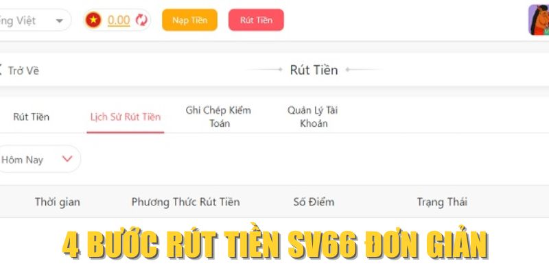 4 bước rút tiền SV66 đơn giản